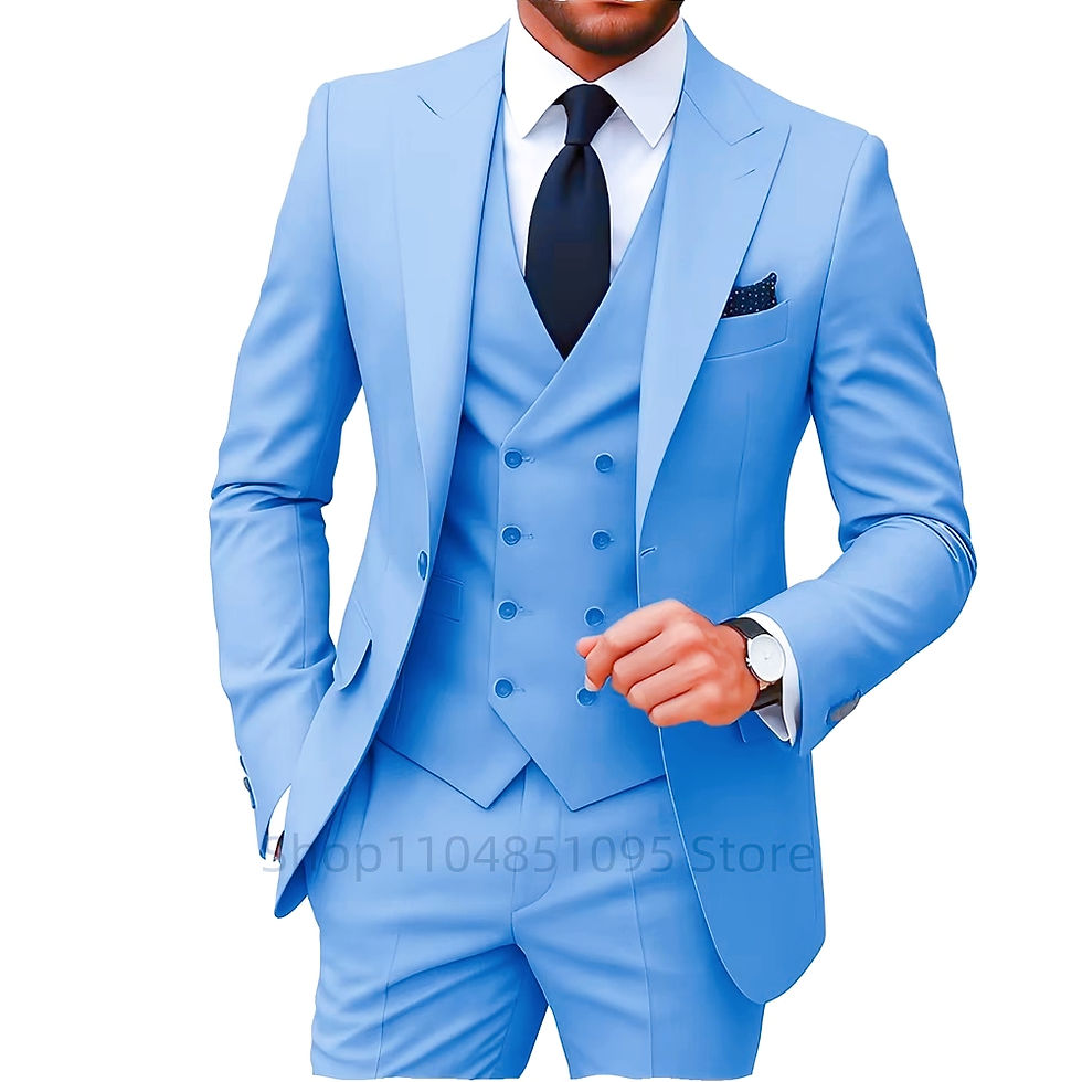 Thumbnail: Solid Color Fashion Men Formal Business Suits Wedding Suit Slim Fit Groom Tuxedo