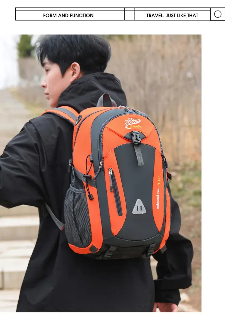 Thumbnail: Men Backpack Nylon Waterproof Men Casual Outdoor Travel Backpack Hiking Camping 