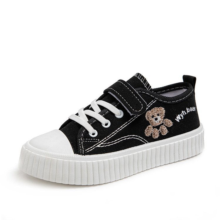 Thumbnail: Boys Girls Fashion Board Shoes Kids Student Hook and Loop Slip on Casual Canvas 