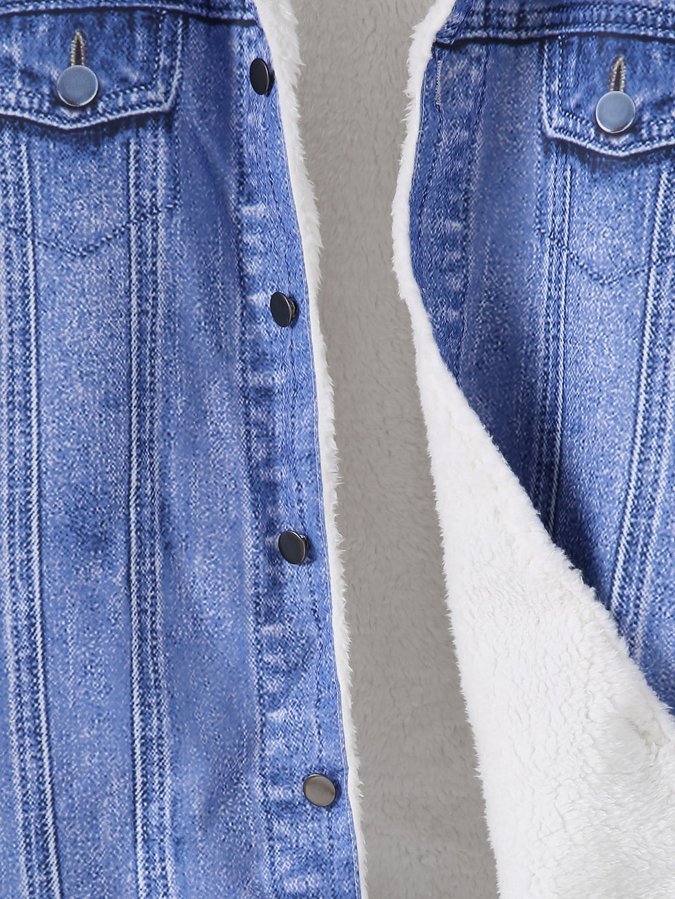 Thumbnail: Autumn And Winter Boys' Long Sleeved Lapel Imitation Denim And Velvet Jacket, Fa
