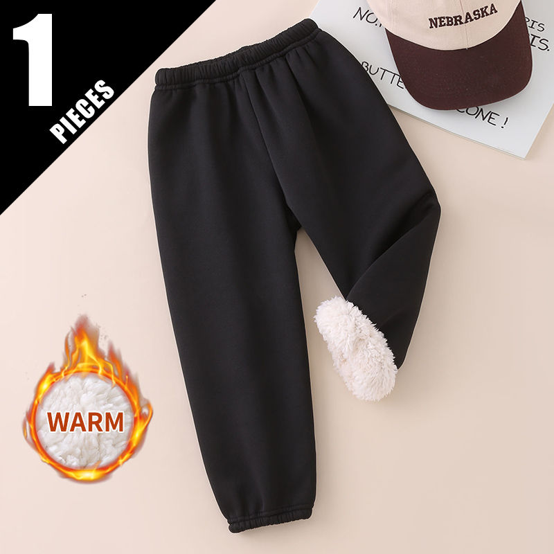 Thumbnail: Autumn And Winter Children's Plush Warm Sports Casual Pants For Boys And Girls S
