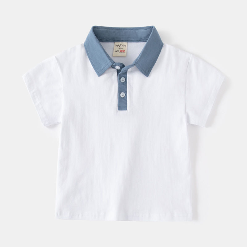 Thumbnail: Boy Polo Shirts for Kids Toddler Age 0 to 1 2 3 4 5 6 7 Years 100% Cotton School