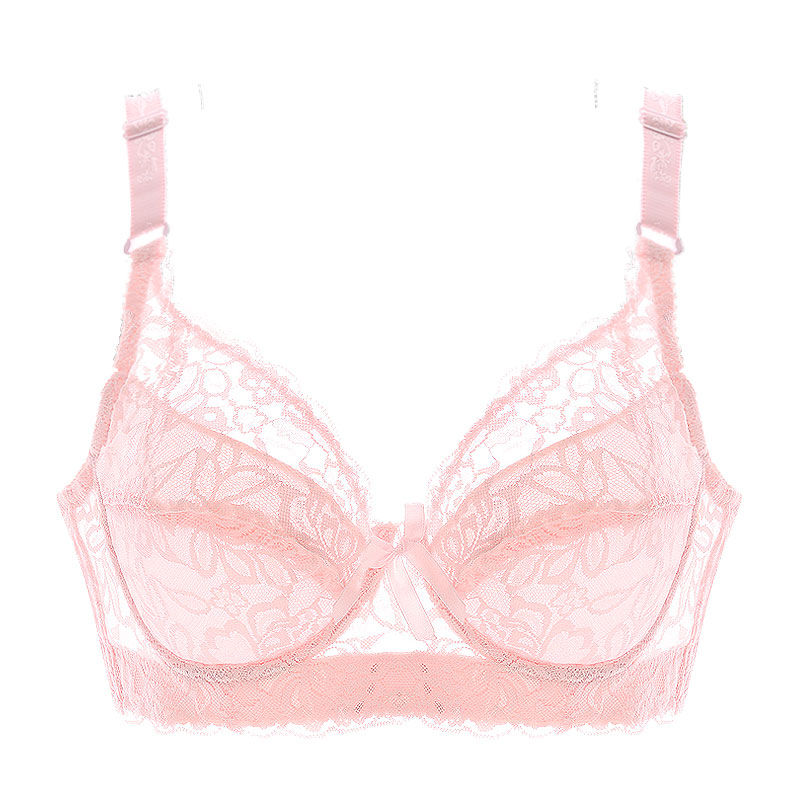 Thumbnail: Hot Full cup thin underwear small bra plus size wireless adjustable lace Women's
