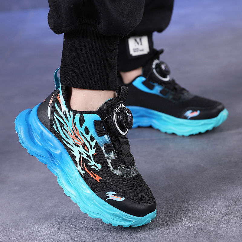 Thumbnail: Childrens Sports Shoes Autumn Anti Slip Breathable New Student Rotating Button B
