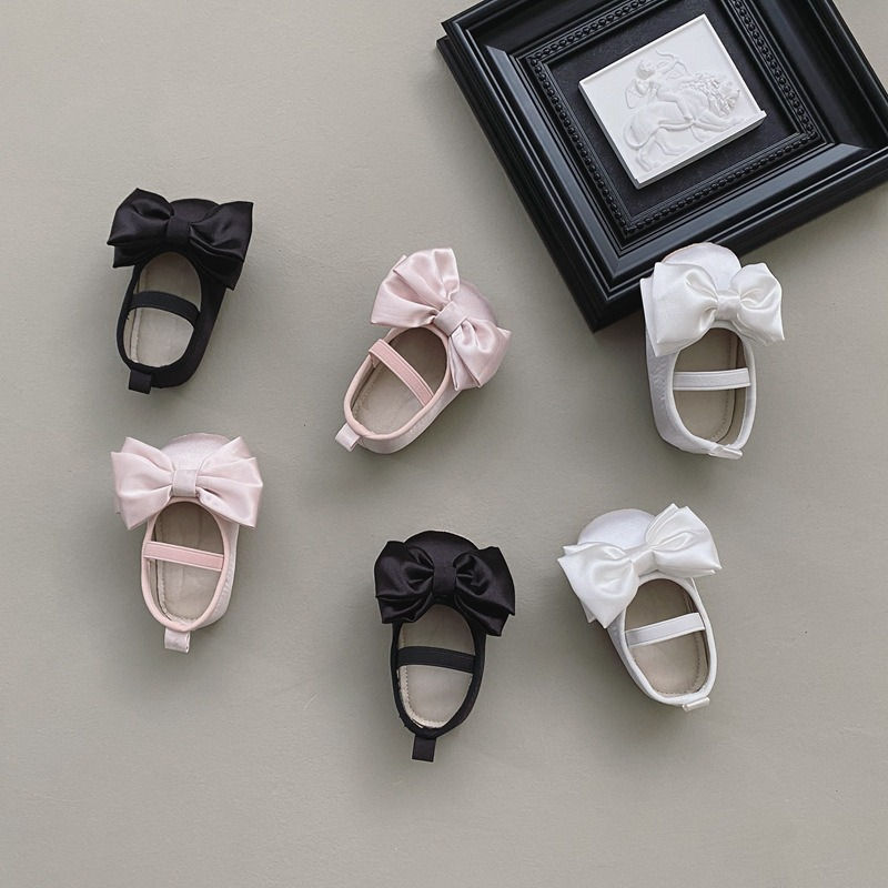 Thumbnail: Baby Shoes Spring Autumn Girl's Bow Ballet Style Satin Soft Sole Shoe Baby Anti-