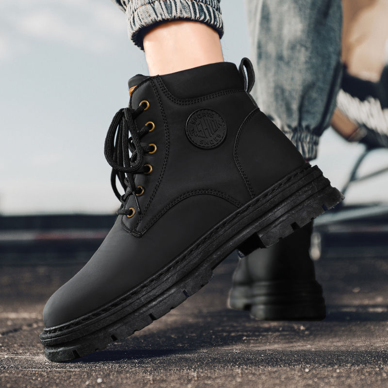 Thumbnail: Men's high top boots four season outdoor work shoes anti slip and comfortable ye