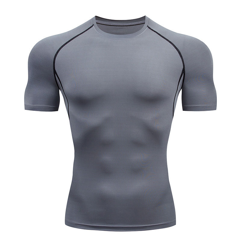 Thumbnail: Men Compression Shirts Quick Dry Fitness Gym t-Shirt Sport Bodybuilding Shirt Ru