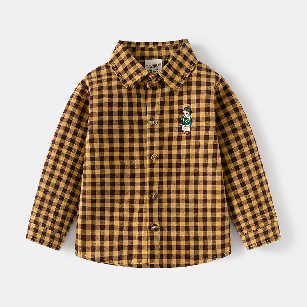 Thumbnail: New Children's Clothes 2025 Kids Shirts With Collar Boys' Cotton Long Sleeved Ba