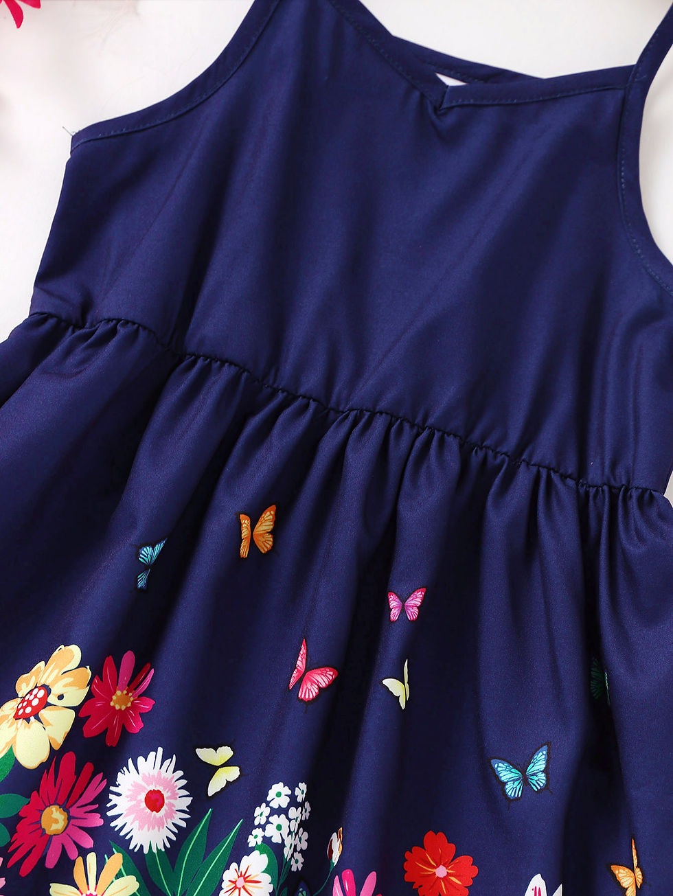 Thumbnail: Kids Girl Summer New Sling Dress Flower Print Suspenders Dresses Daily Comfortab