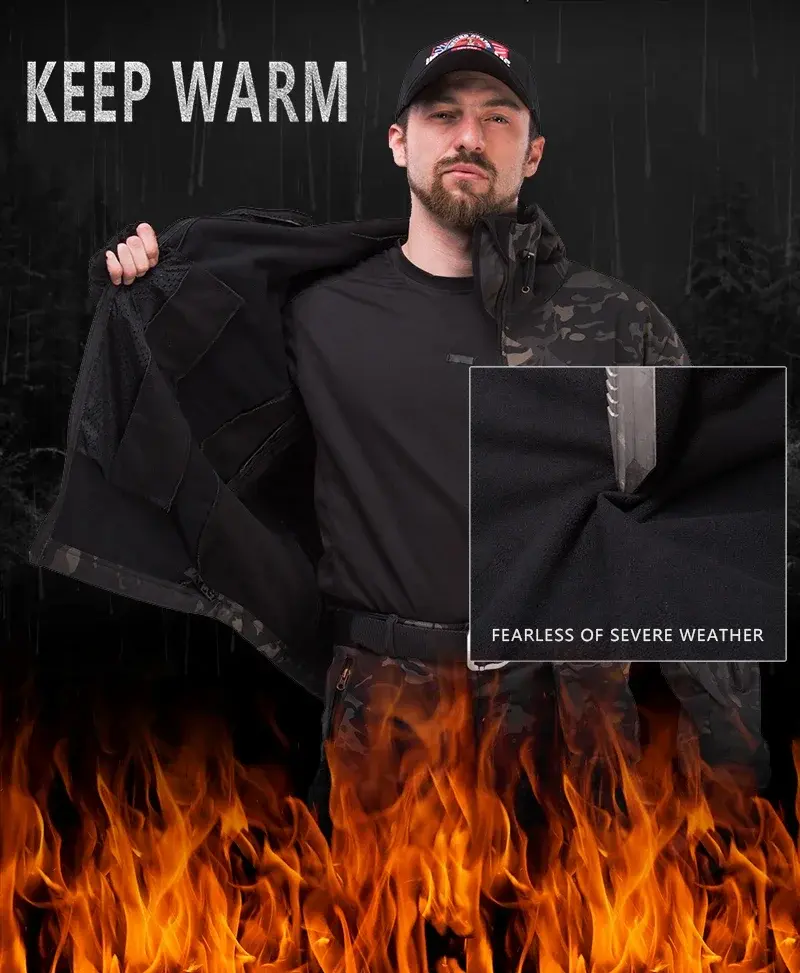 Thumbnail: Hunting Jackets Softshell Tactical Jacket Man Combat Waterproof Fleece Men Cloth