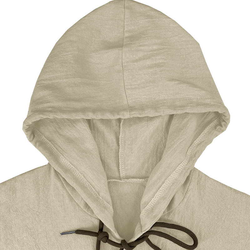 Thumbnail: Men's Beach Casual Shirts Thin Hooded Long Sleeve Shirt Man Fashion Loose Solid 