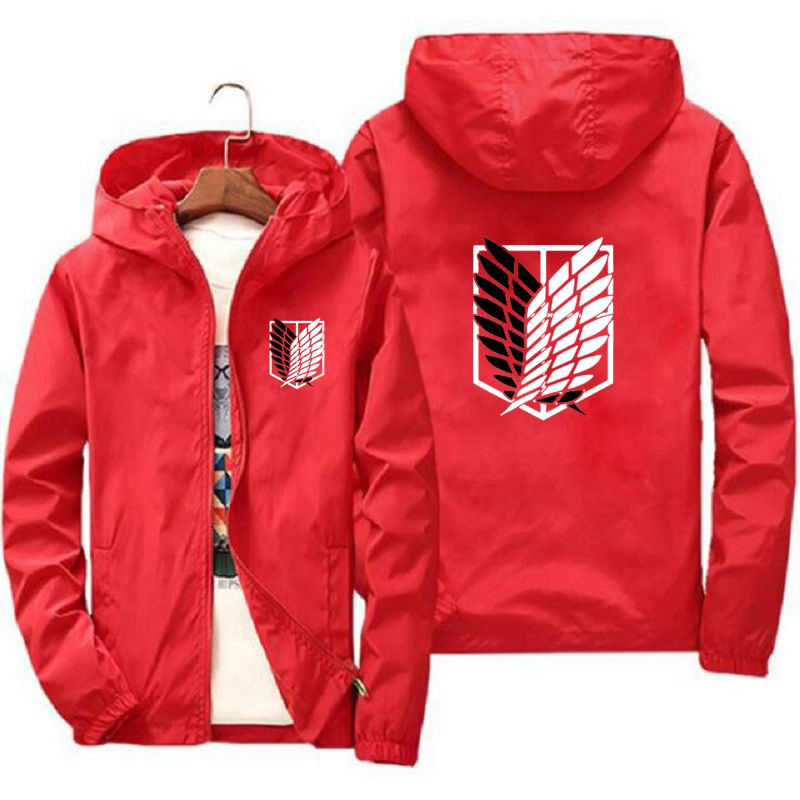 Thumbnail: Attack on Titan New Outdoor Travel Men's Hooded Jacket Spring Fall Zipper  Light