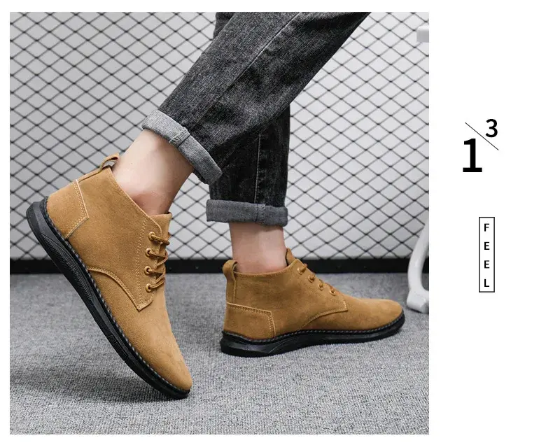 Thumbnail: Men Shoes Luxury Suede Men Chelsea Boots 2024 New Comfortable Lace Up Ankle Boot