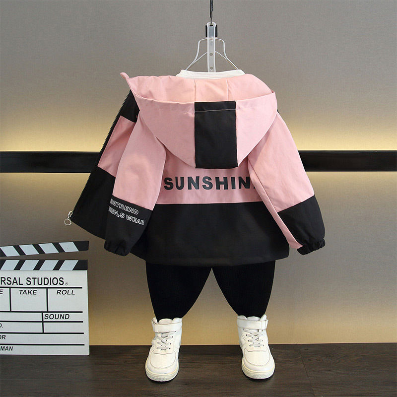 Thumbnail: New Spring Boys Jacket Letter Fashion Print Windbreaker Hooded Zipper Autumn Gir