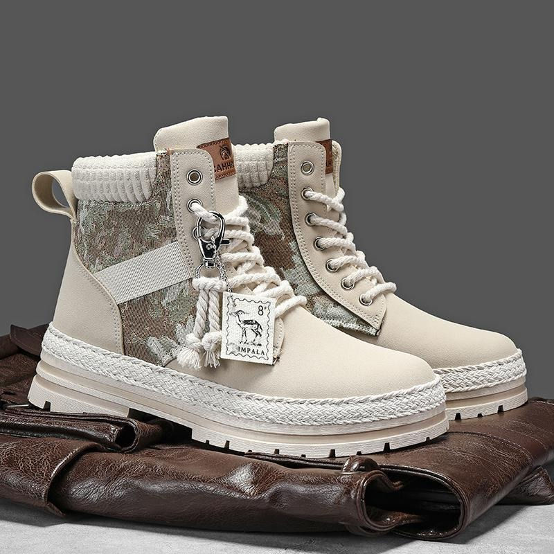 Thumbnail: Men Boots Autumn Winter Casual Shoes Designer Luxury Platform Cowboy Chelsea Wor