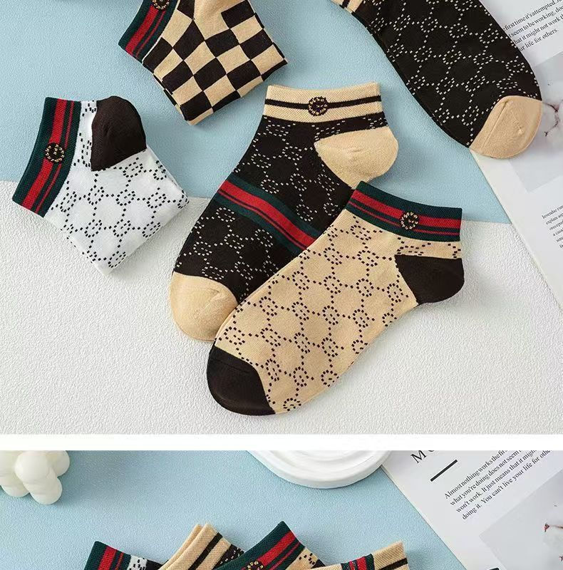 Thumbnail: 5/10/20 Pairs Winter Socks Men Short Breathable Luxury Socks Designer Brand Low-