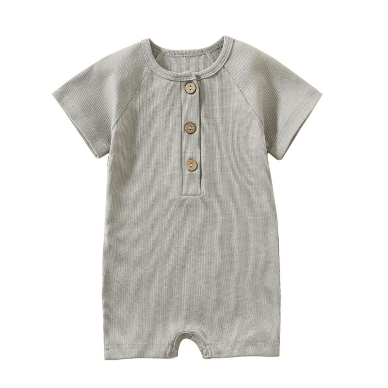 Thumbnail: Baby Boy Romper Summer Wear Infant Bebe Thin Pajamas Short Sleeve Jumpsuit Ribbe