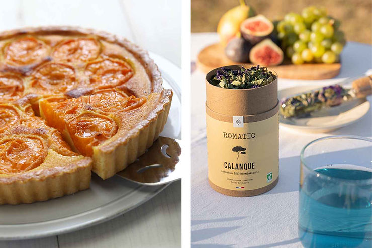 Tarte aux abricots et infusion Calanque de ROMATIC