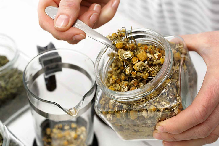 Pot de camomille pour tisane
