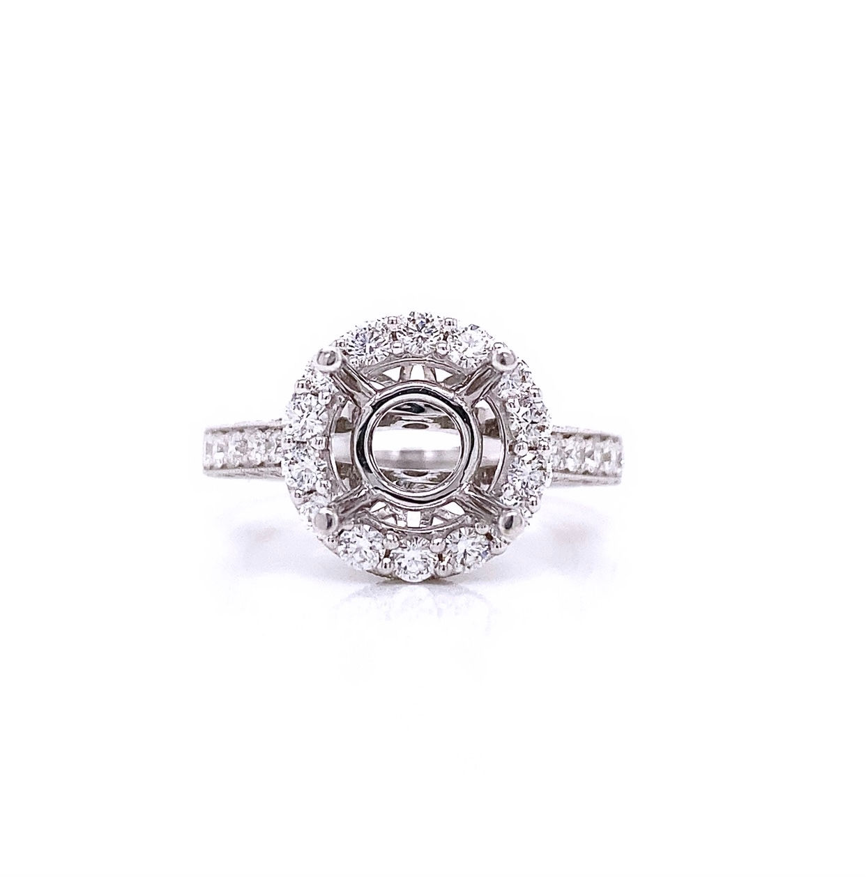 ROUND HALO DIAMOND ENGAGEMENT SETTING