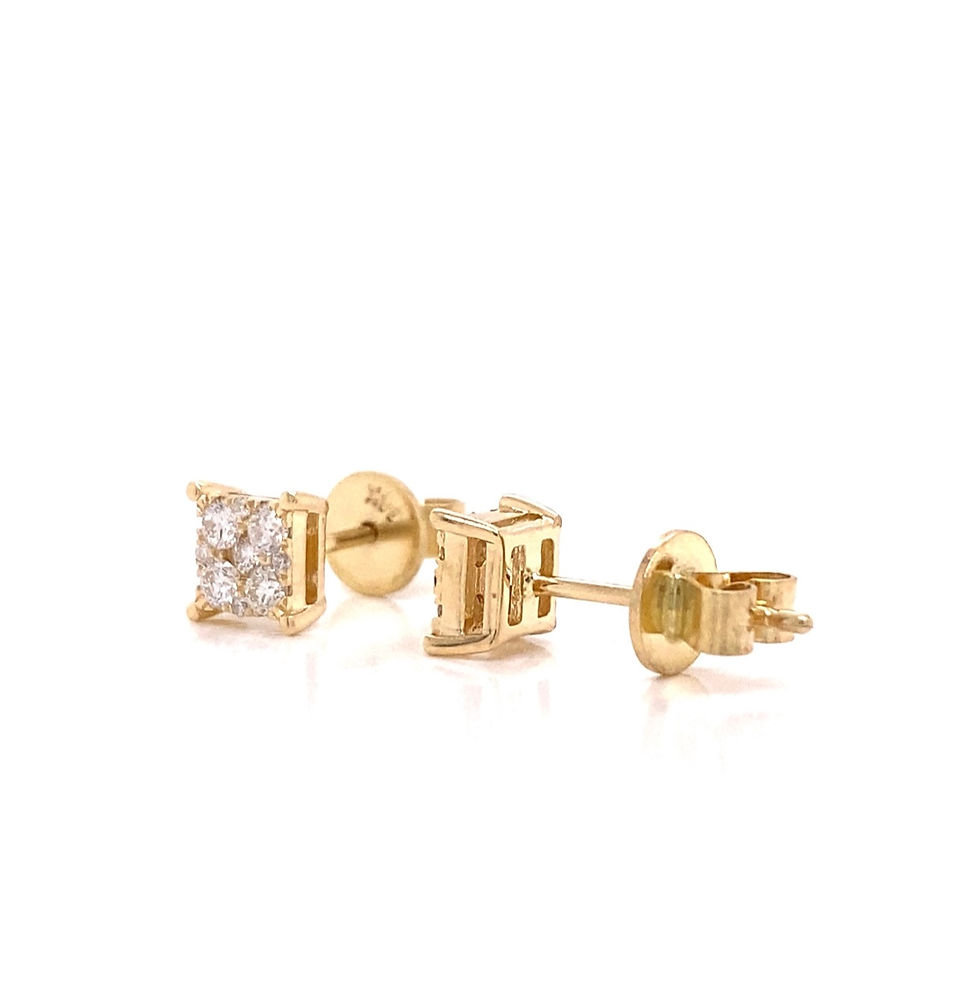 Thumbnail: GOLD SQUARE CLUSTER DIAMOND EARRINGS