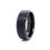 Thumbnail: 8MM BLACK TUNGSTEN RING WITH POLISHED BEVELED EDGES AND BRUSHED FINISHED CENTER