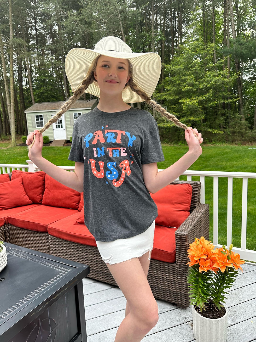 Thumbnail: Party in The USA T-Shirt Women 4th of July Independence Day Shirts Funny Patr...