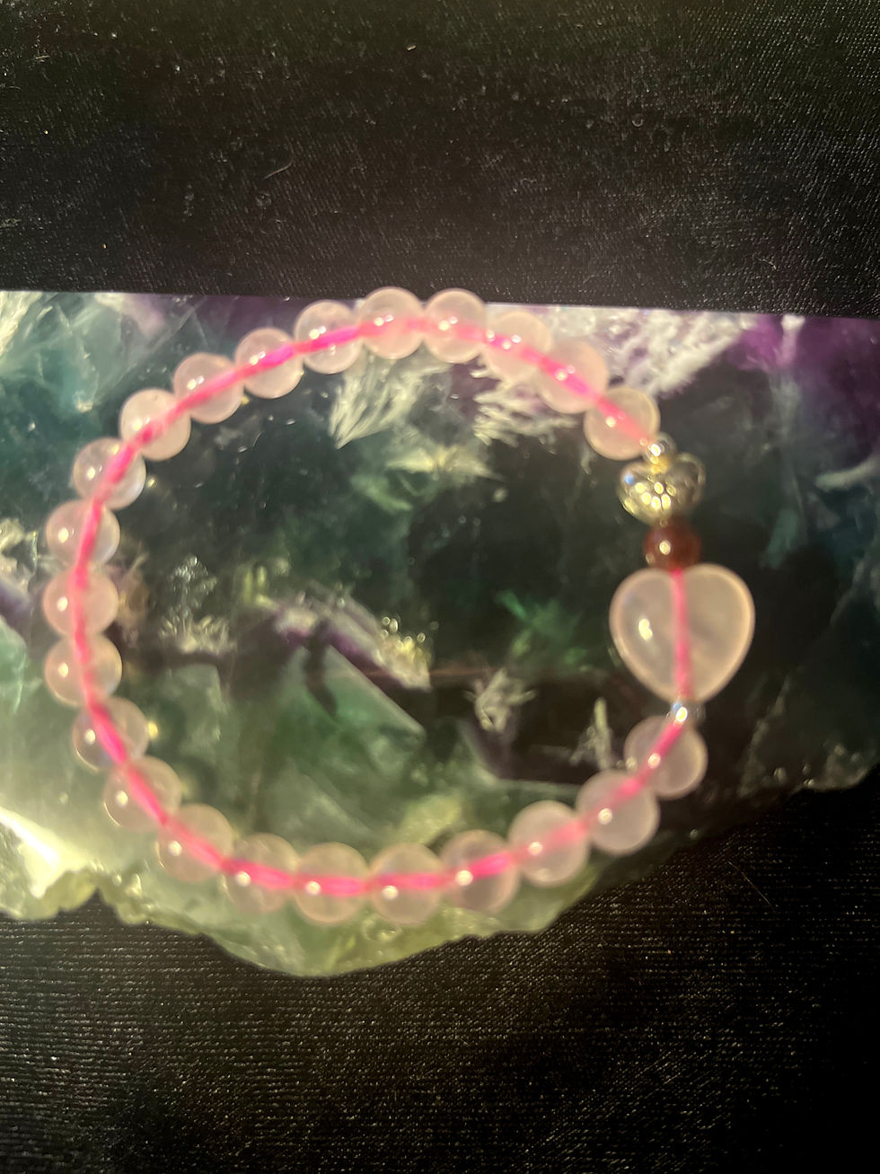 Rose Quartz paired with Garnet