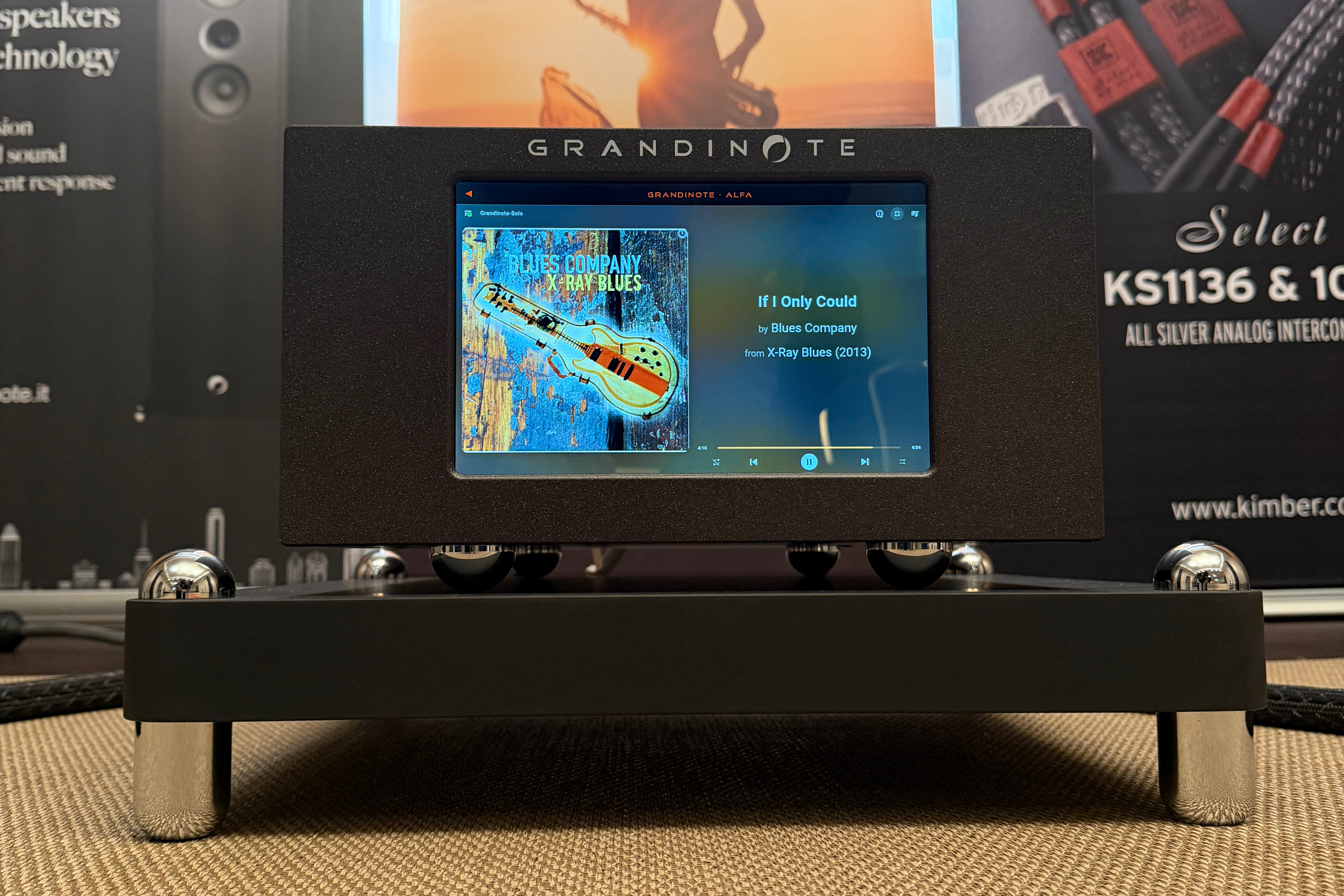 A sleek close-up of high-end audio engineering excellence.