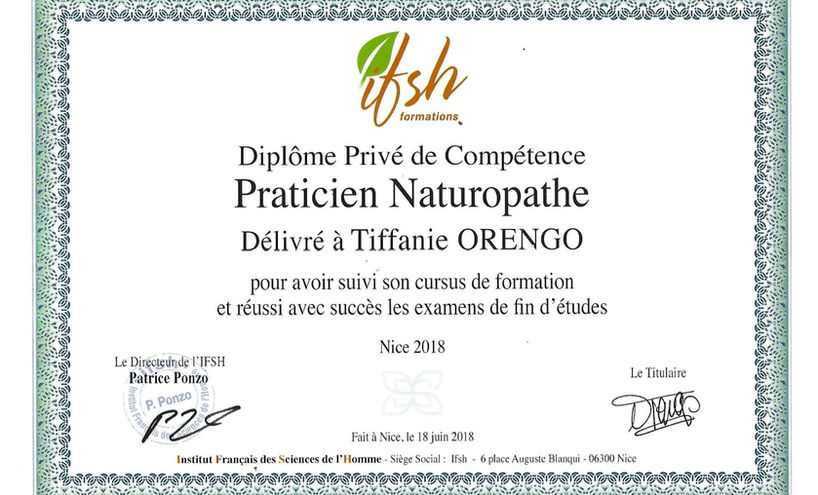 Diplôme Naturopathe