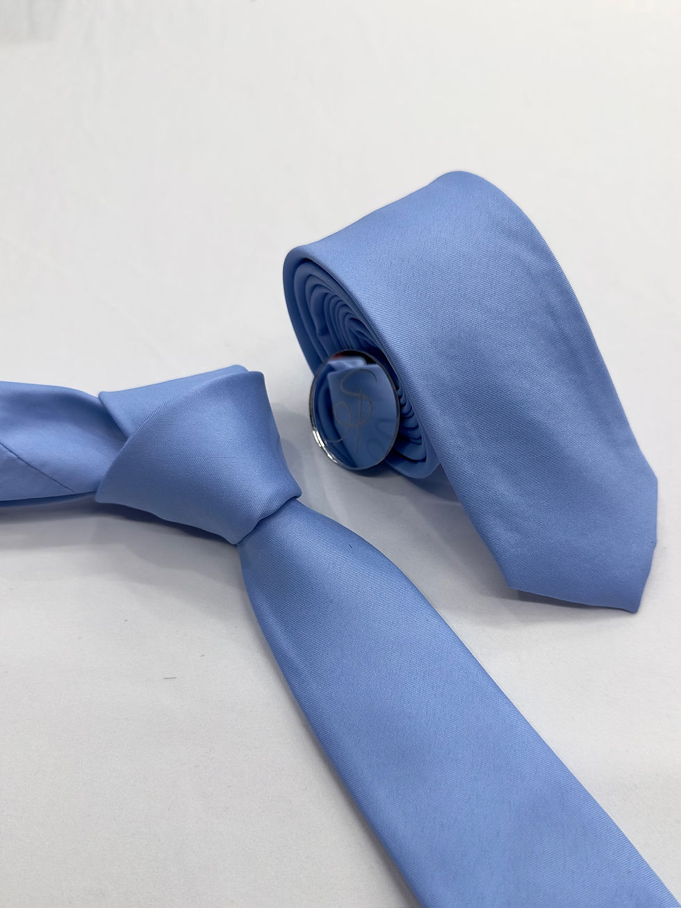 GRAVATA SLIM XADREZ AZUL BEBÊ 3058