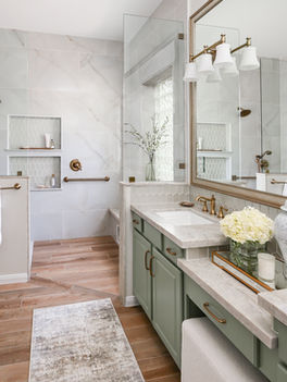 Modern Accessibility: Bridging Beauty & Function in this Accessible Primary Bath