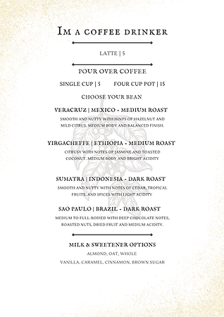 COFFEE MENU