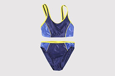 Azul y amarillo del bikini