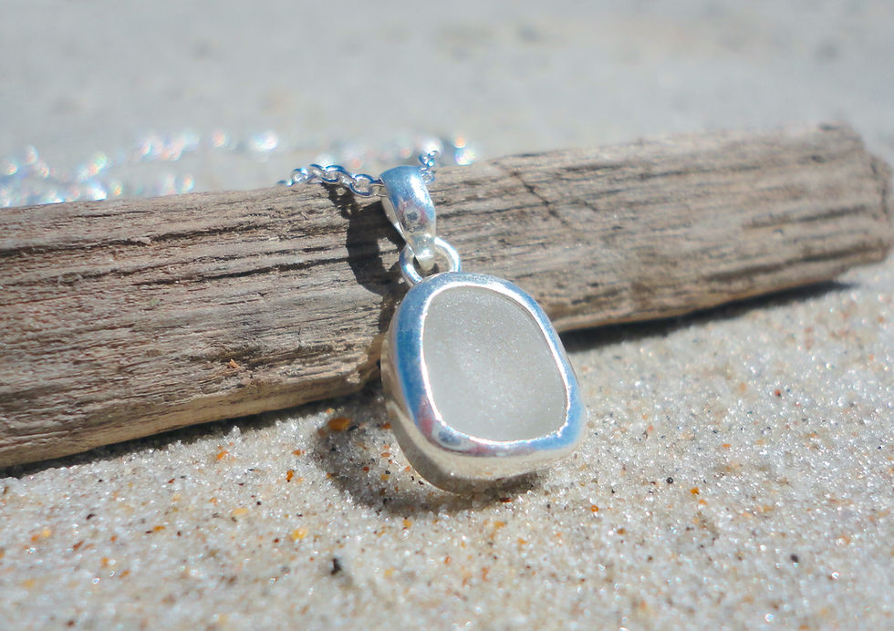 Thumbnail: Petite Sea Glass Pendant Necklace-Various Colors