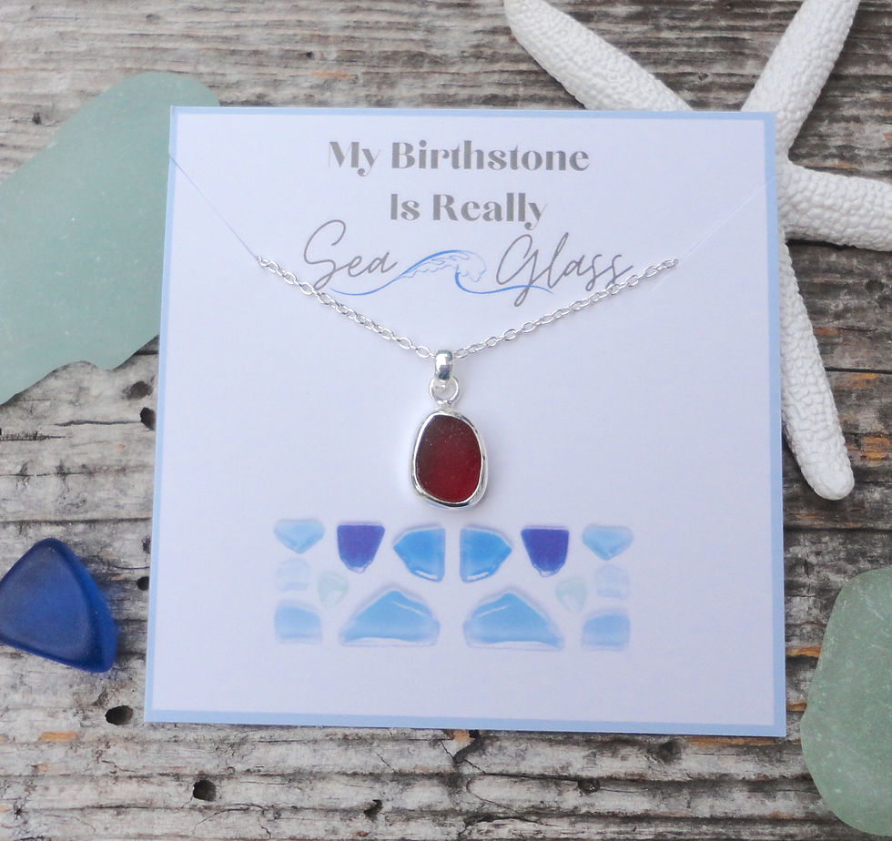 Thumbnail: By Birthstone Is Really Sea Glass Necklace