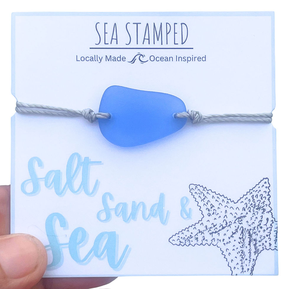 Thumbnail: Sea Glass Adjustable Bracelet-Made From Recycled Glass