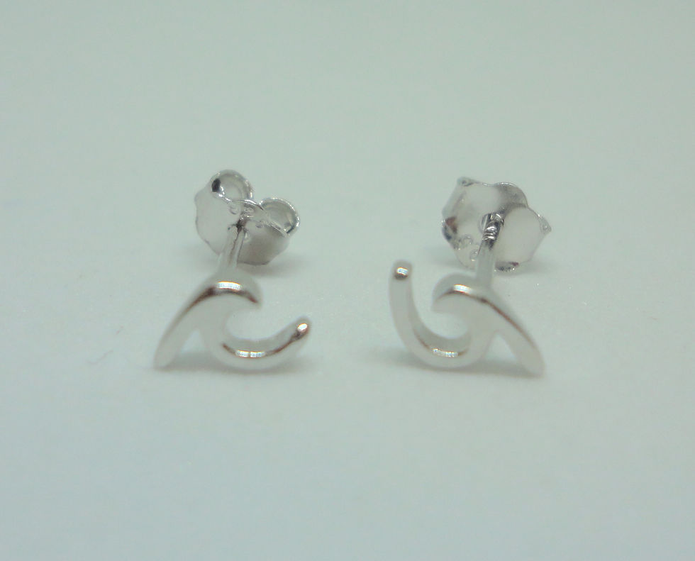 Thumbnail: Sterling Wave Stud Earrings
