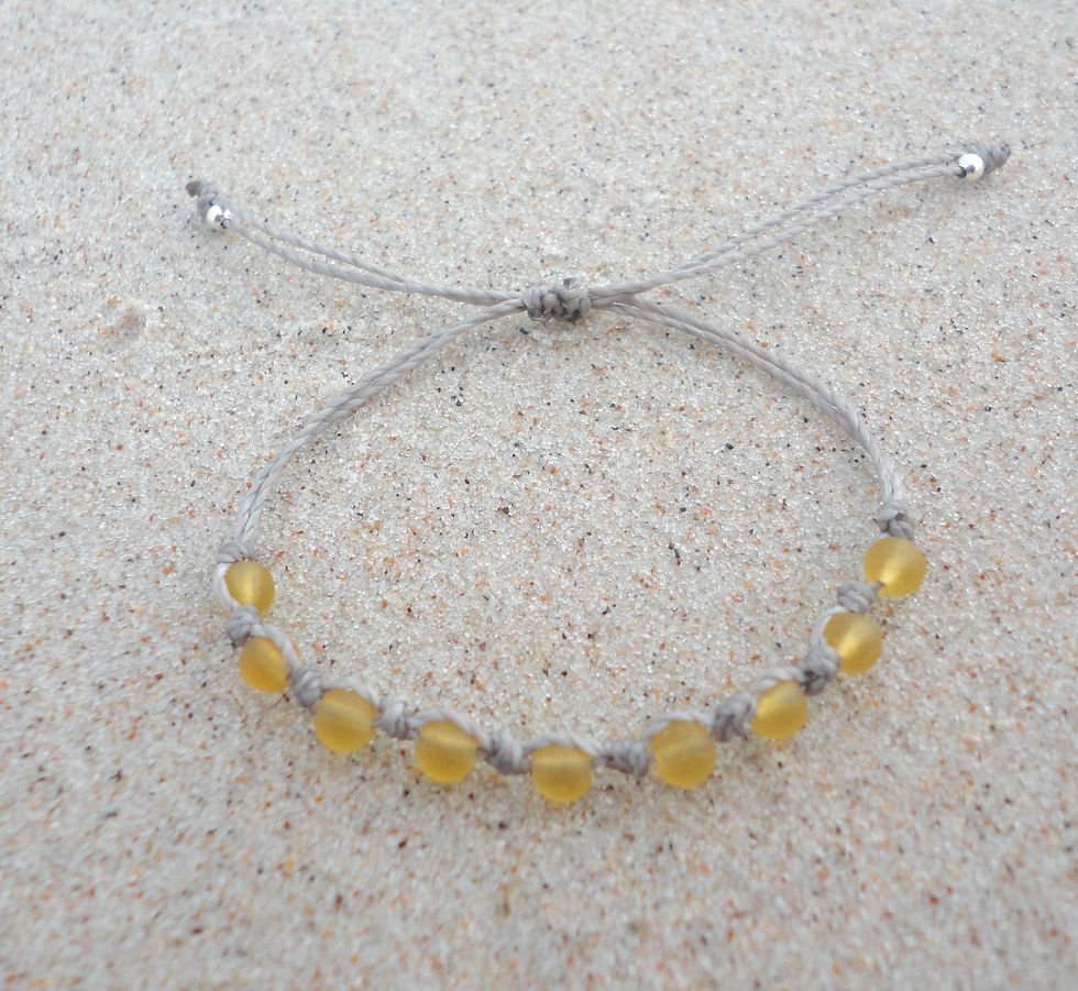 Thumbnail: Birthstone Color Sea Glass Woven Bracelet-Mothers Day Gift