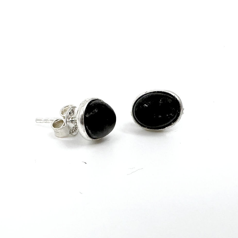 Thumbnail: Shungite Stud Earrings In Sterling Silver