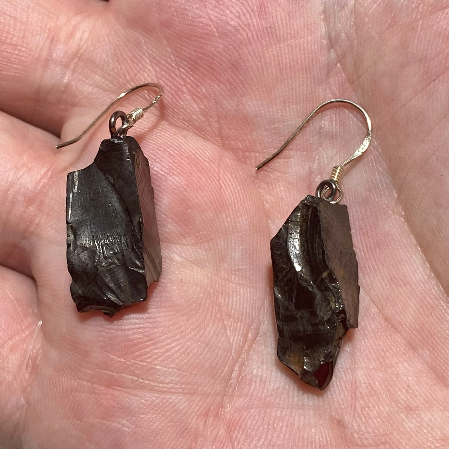 Elite Shungite Earrings Sterling Silver Hoop