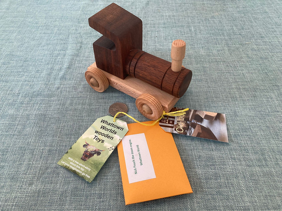 Nick Pouch, handmade wooden toy