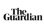 The Guardian logo, white text on black background, for news publication.