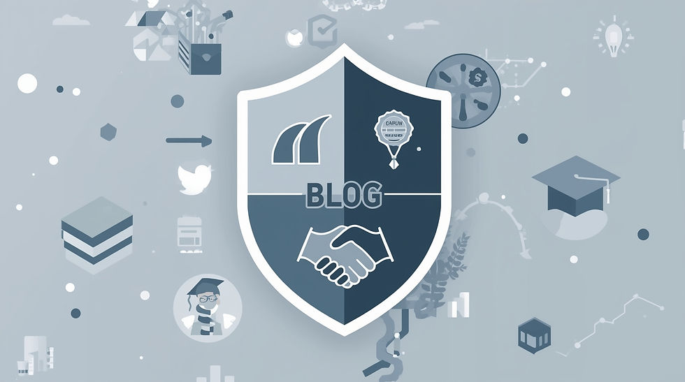 A shield protecting a blog