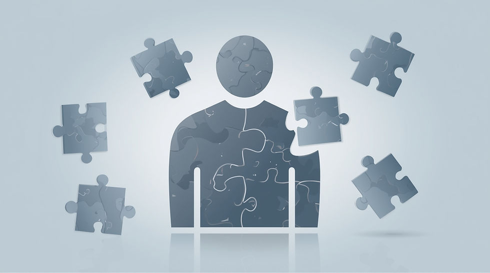 A puzzle in the shape of a person