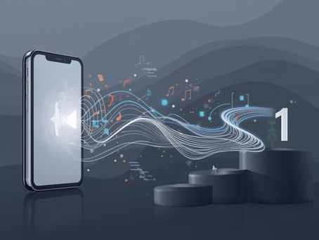 smartphone with sound waves emerging from it