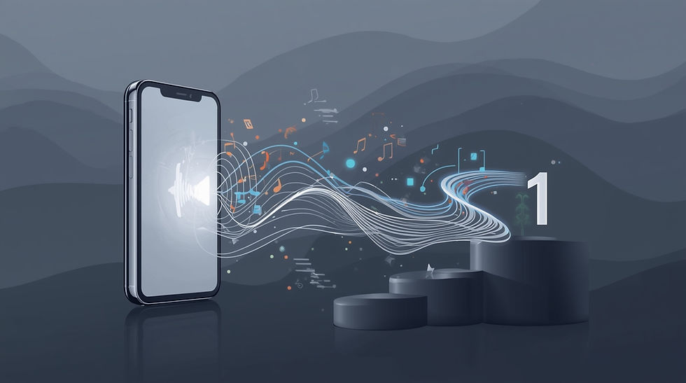 smartphone with sound waves emerging from it