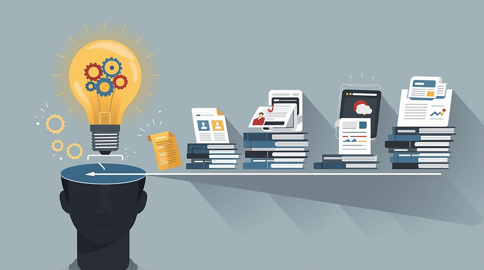 A lightbulb above a persons head