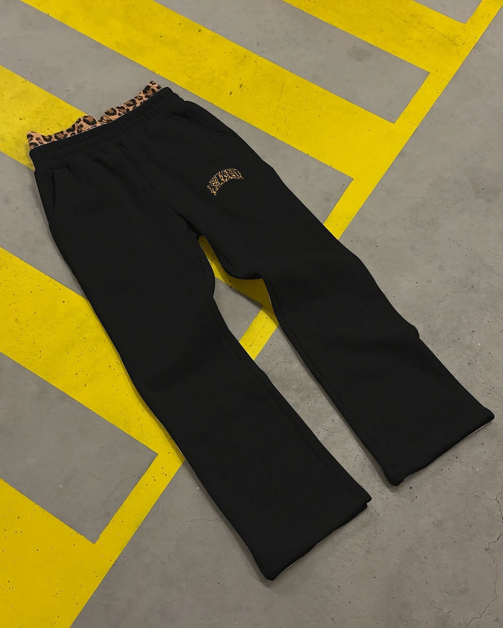 Thumbnail: Streetwear Hooded Sweatshirt Set with Leopard Embroidery