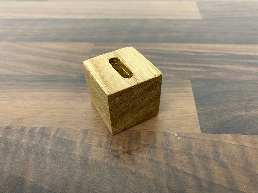 Thumbnail: Glass fusion small wooden stands oak cube square hardwood